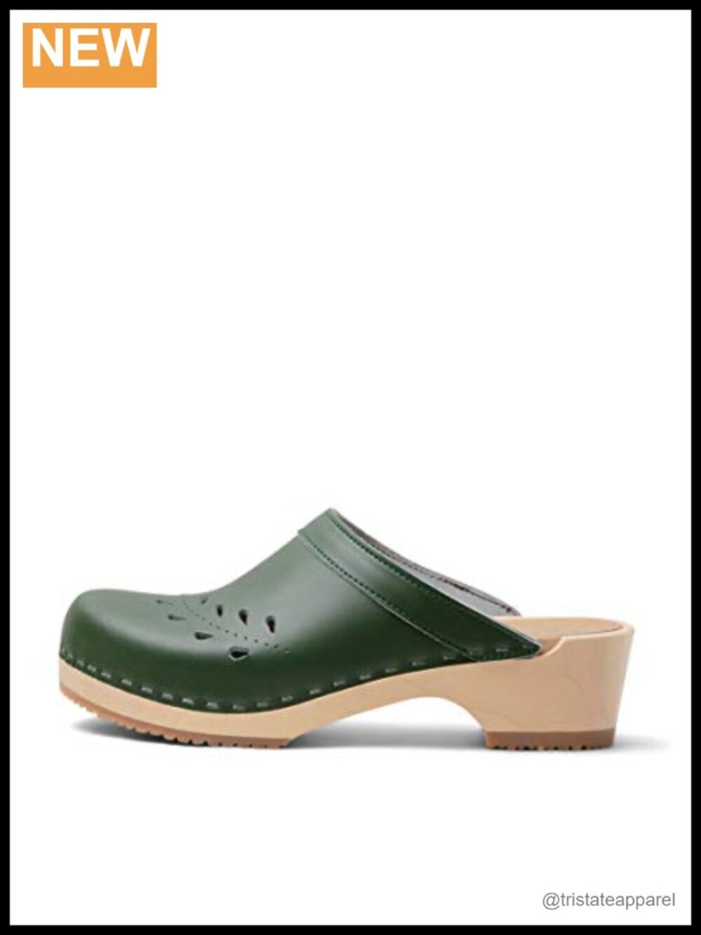 VERKA Women's Wooden Clogs Swedish Handcrafted Leather Mules